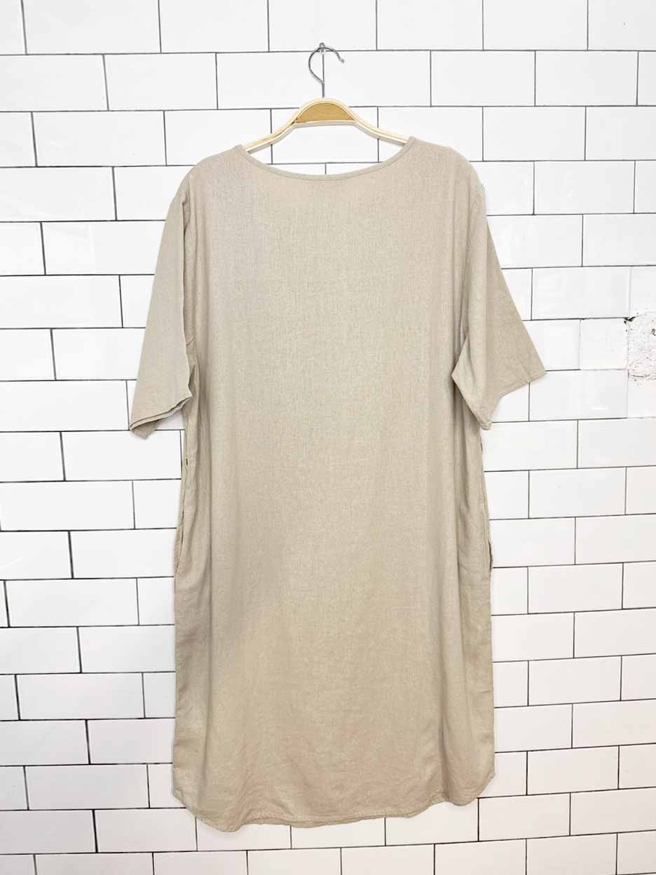 jules & leopold linen-blend boxy midi t-shirt dress