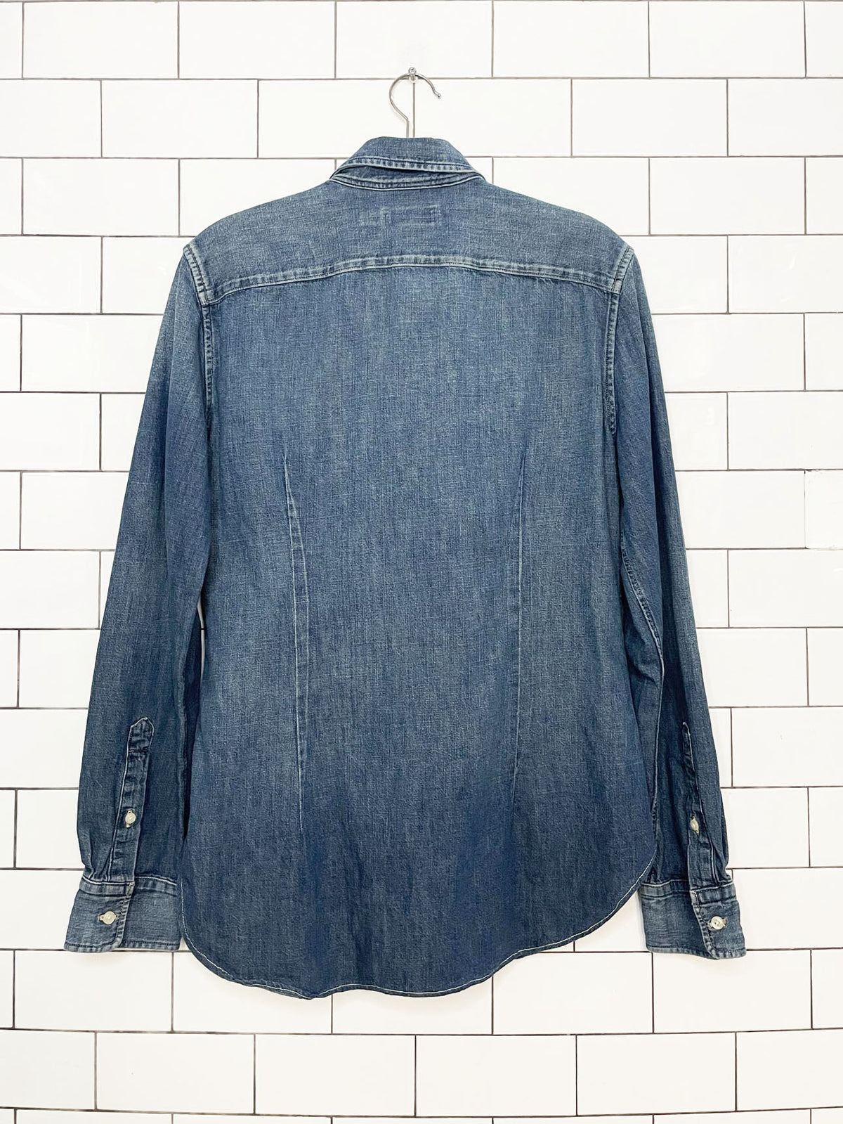 ralph lauren denim sun dyed full button shirt