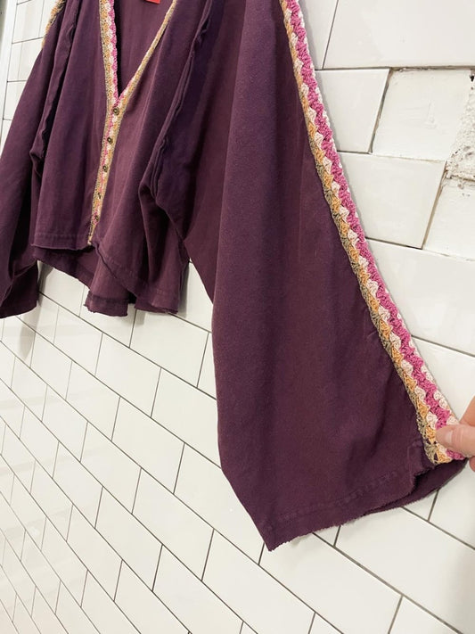 we the free people crochet trim bell sleeve cardigan - good market thrift store