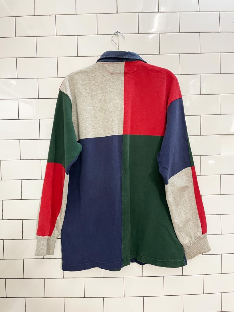 vintage 90s barbarian colour block rugby polo - good market thrift store