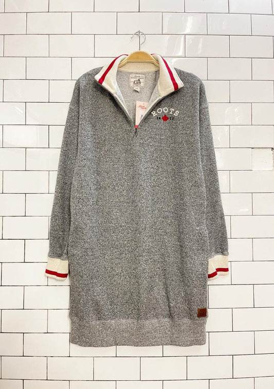roots cabin 1/4 zip sweatshirt dress - good market thrift store