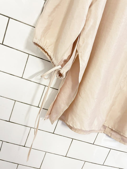 h&m 2025 champagne satin deep v balloon sleeve oversized blouse - good market thrift store