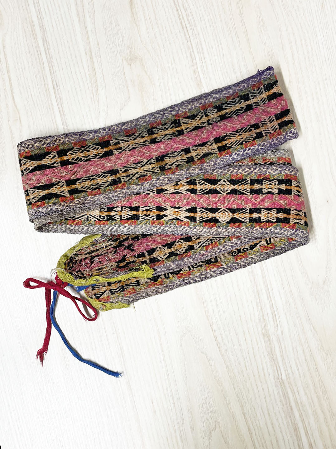 vintage wool-blend boho knit sash wrap belt