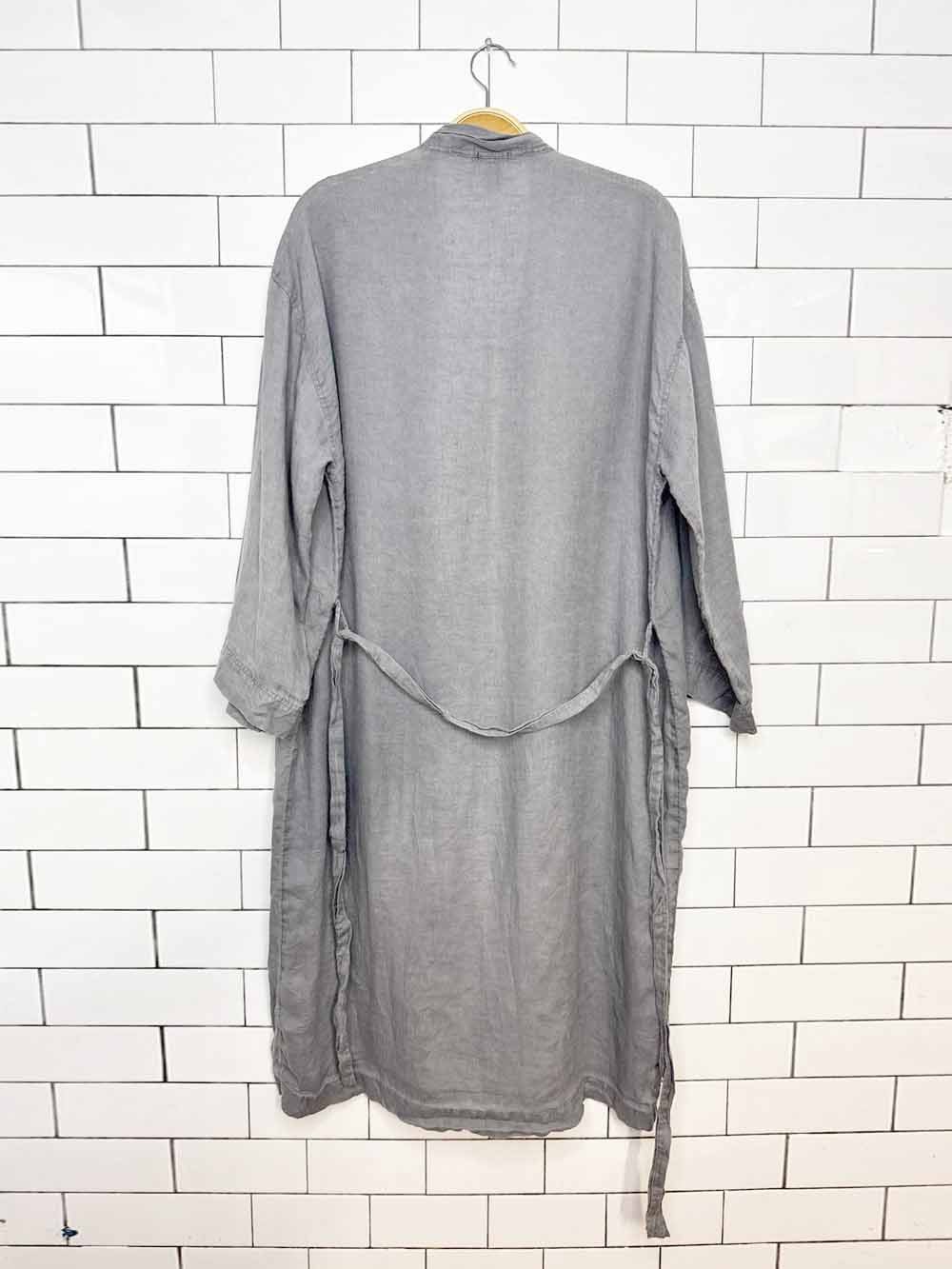 h&m home 100% stone washed linen robe