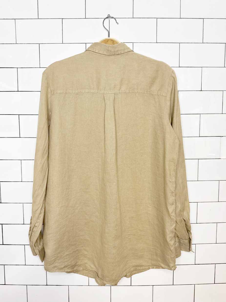 gap 100% linen full button shirt