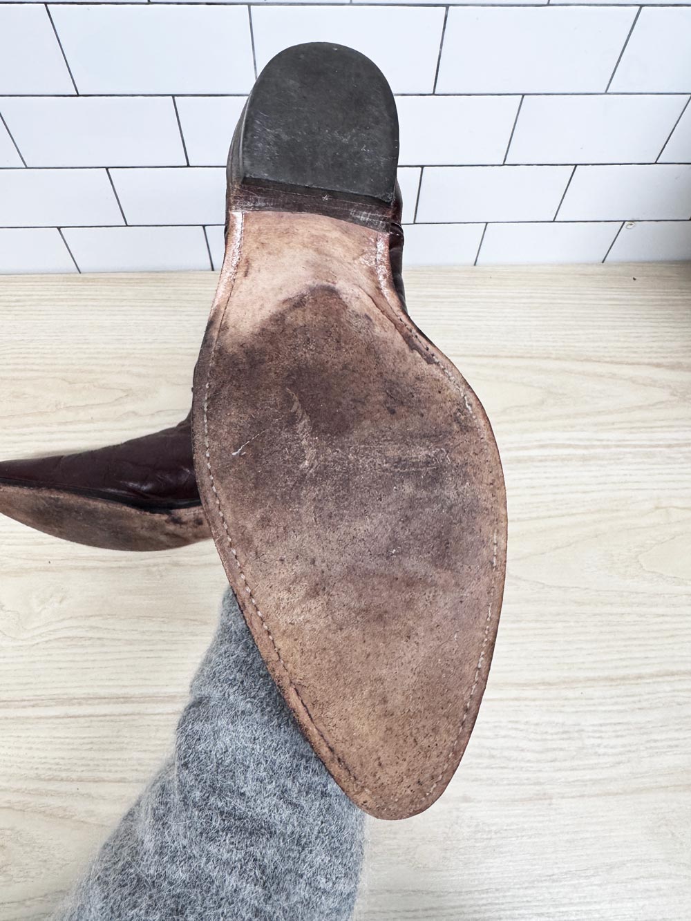 vintage code west leather western cowboy boots | made in USA
