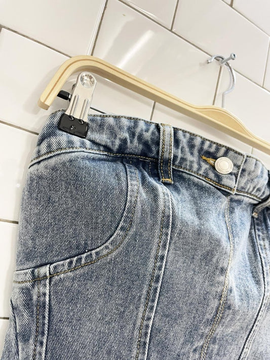 prettylittlething denim corset - good market thrift store