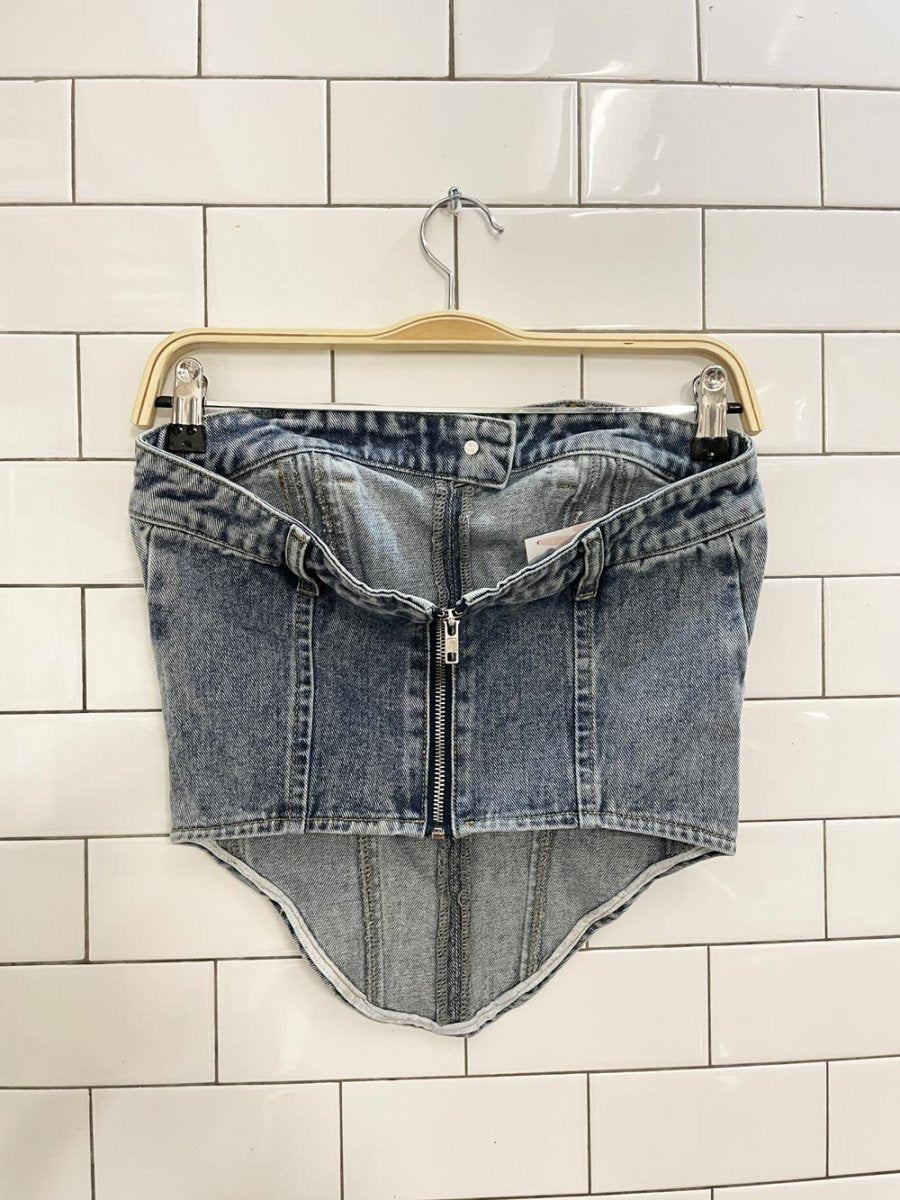prettylittlething denim corset - good market thrift store