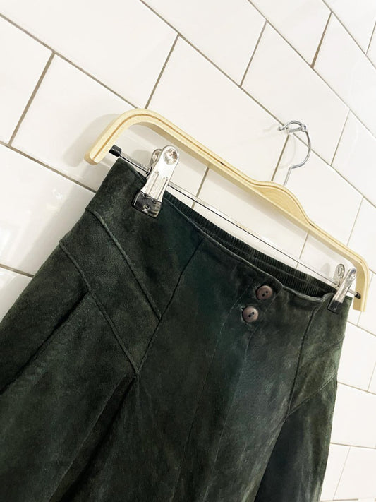 vintage 80s heritage suede pleated balloon leg leather pant - good market thrift store