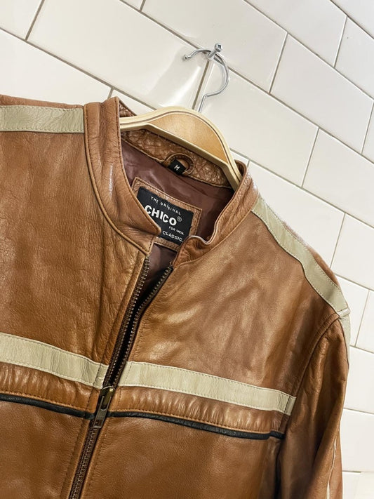 vintage 00s chico leather racing jacket - good market thrift store
