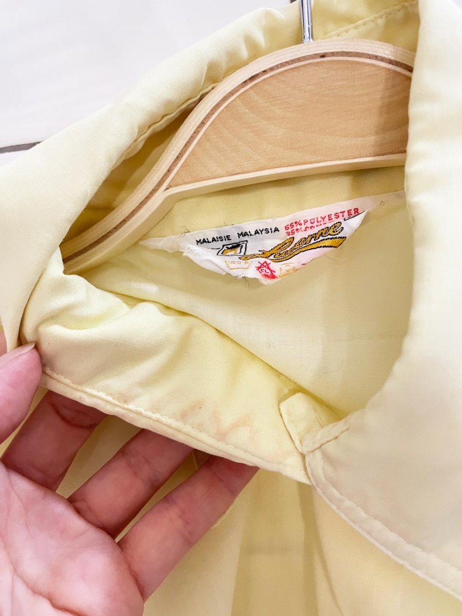 vintage 70s lucerne butter yellow sleeveless shirt - good market thrift store