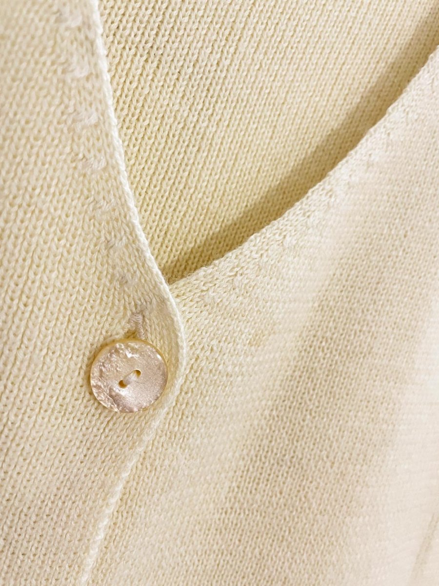 vintage dalmys wool - blend minimal knit boxy cardigan - good market thrift store