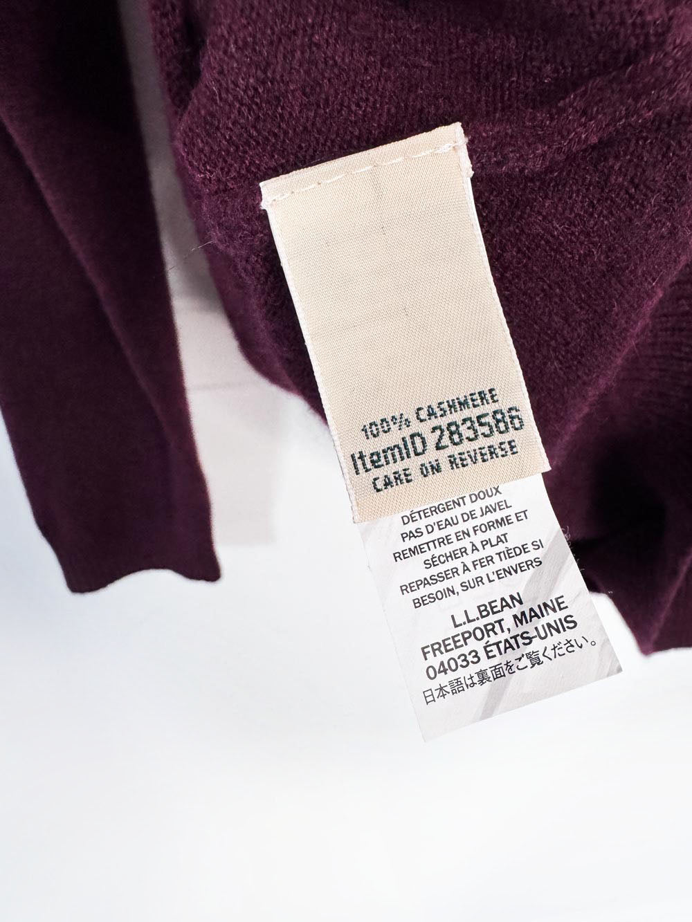 ll bean 100% cashmere knit crewneck sweater