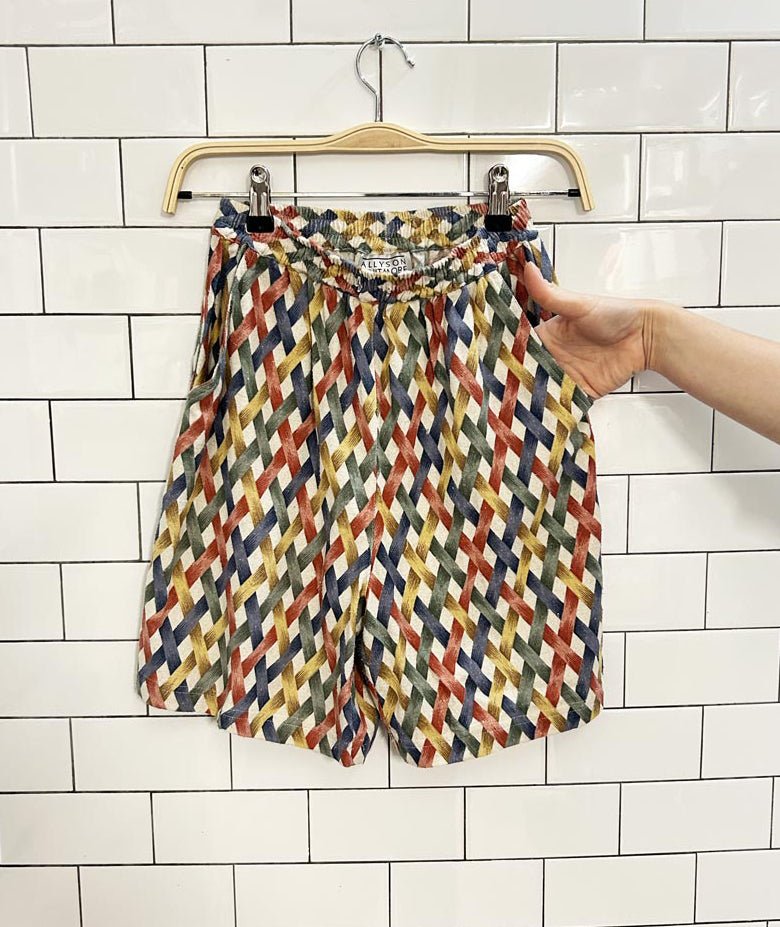 x3 vintage allyson whitmore 100% silk shirt + tank + short set - good market thrift store