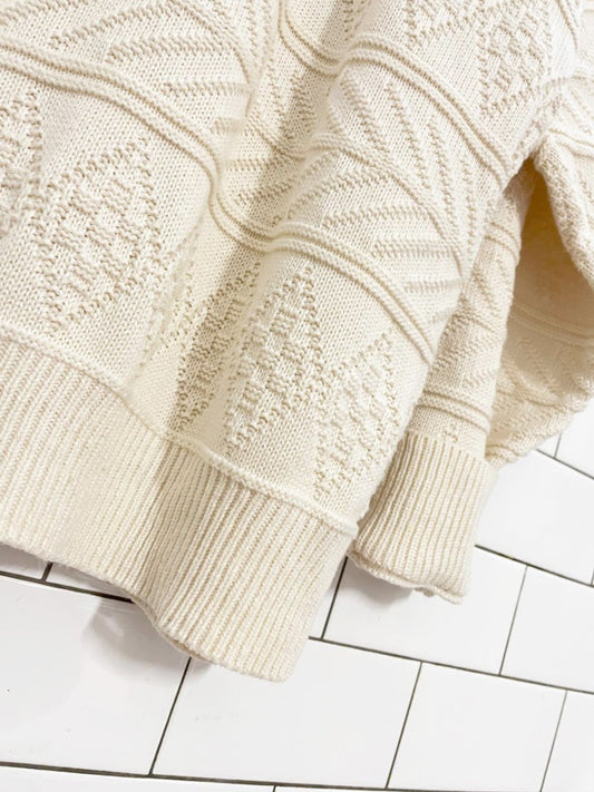 vintage 80s pine point minimal 3d knit sweater - good market thrift store