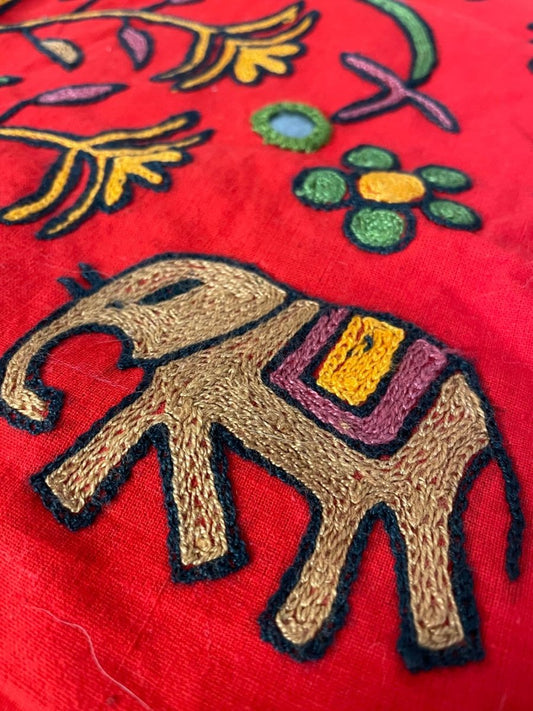 boho indian folk embroidered tapestry - good market thrift store