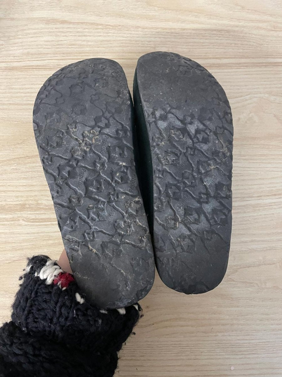birkenstock pappilio suede + metallic knit boston clog - good market thrift store