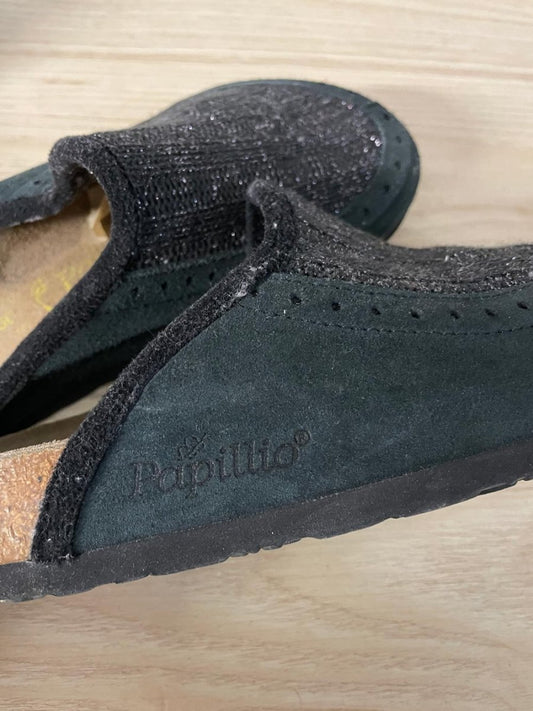 birkenstock pappilio suede + metallic knit boston clog - good market thrift store