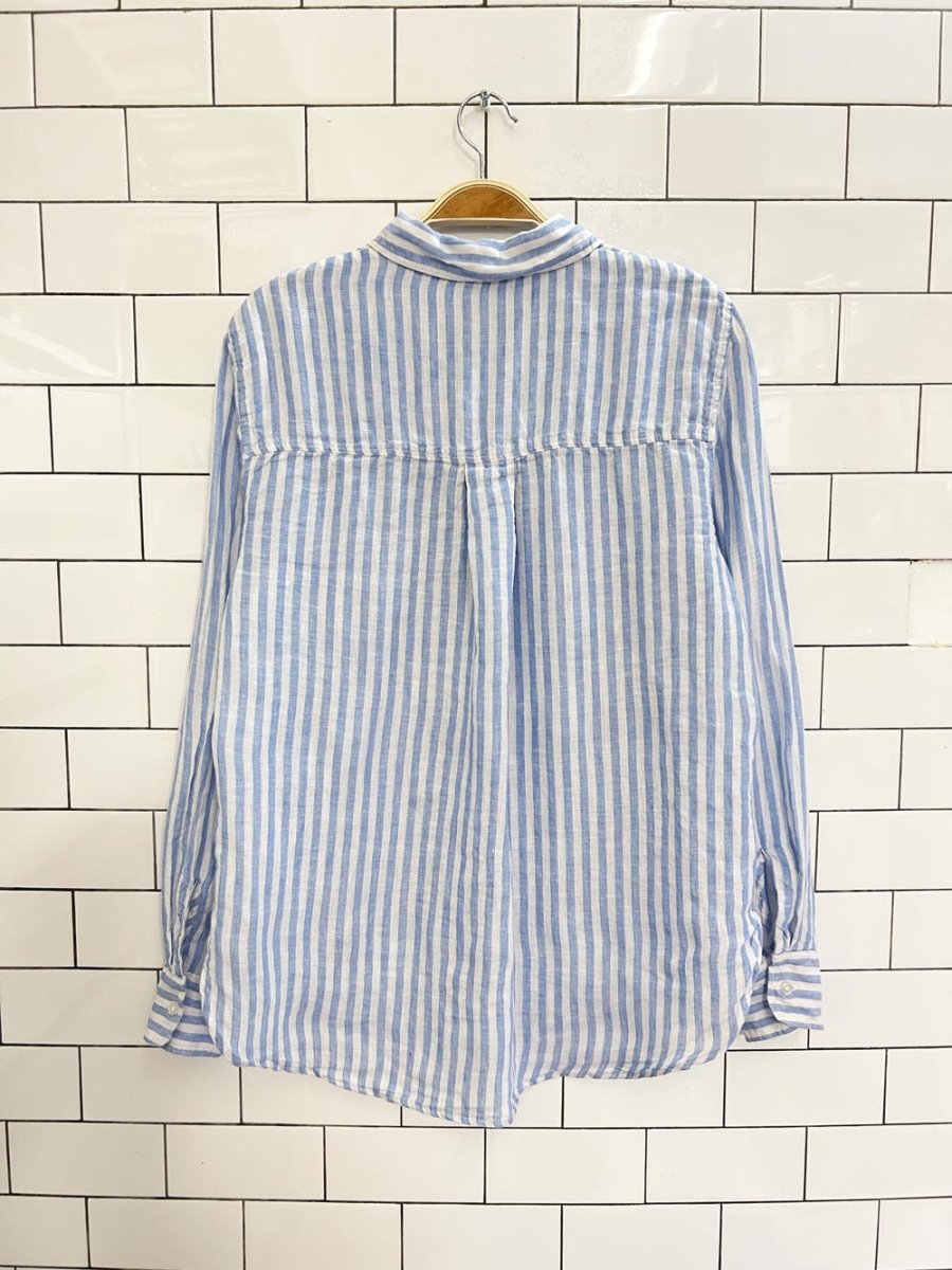 h&m 100% linen striped shirt - good market thrift store