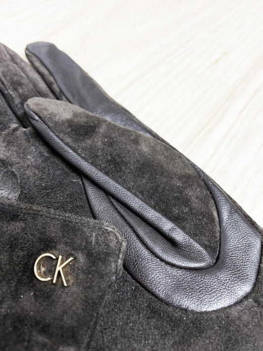 calvin klein suede + leather gloves | lined - good market thrift store