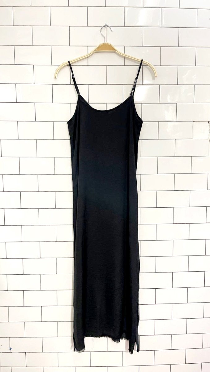 aerie satin raw hem slip maxi dress - good market thrift store