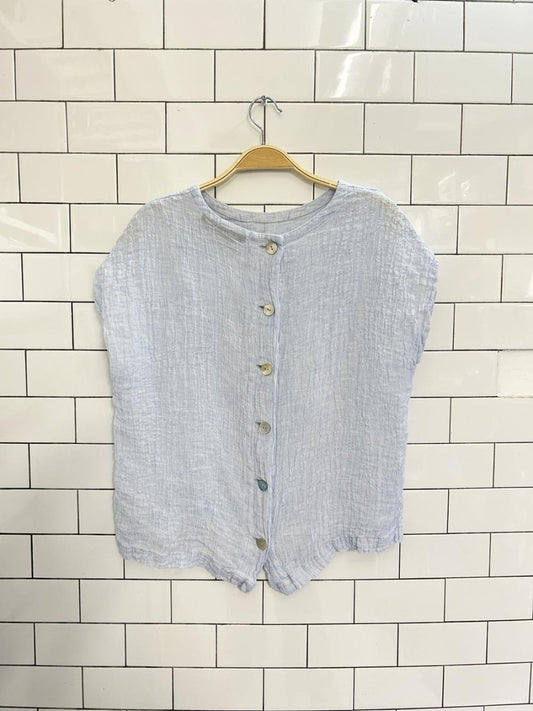 x2 tahari 100% textured linen top + midi skirt set - good market thrift store