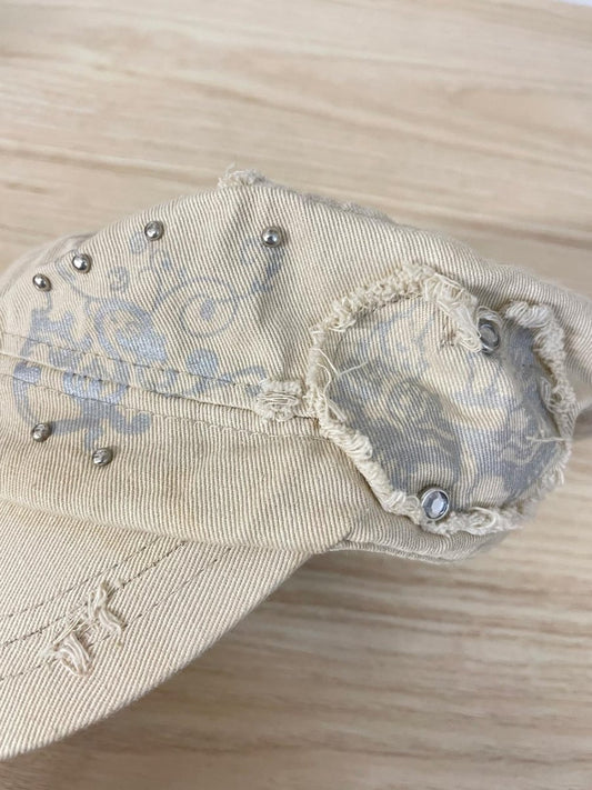 y2k distressed cotton conductor hat - good market thrift store