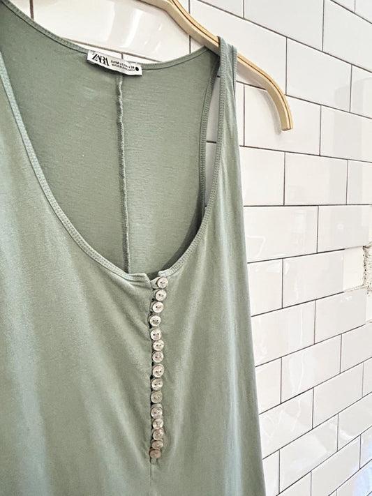 zara sage minimal jersey lounge jumpsuit - good market thrift store