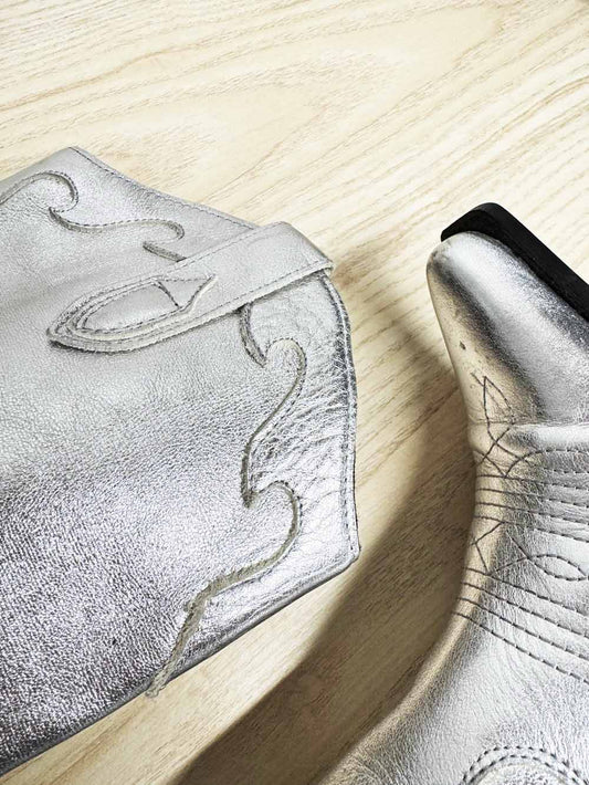 l'intervalle leather metallic heeled cowboy boots | made in Spain