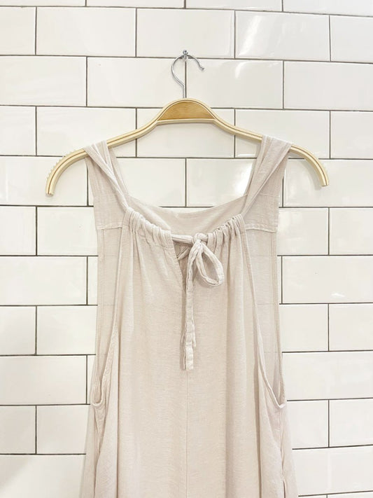 haute hippie linen - blend wide leg jumpsuit - good market thrift store