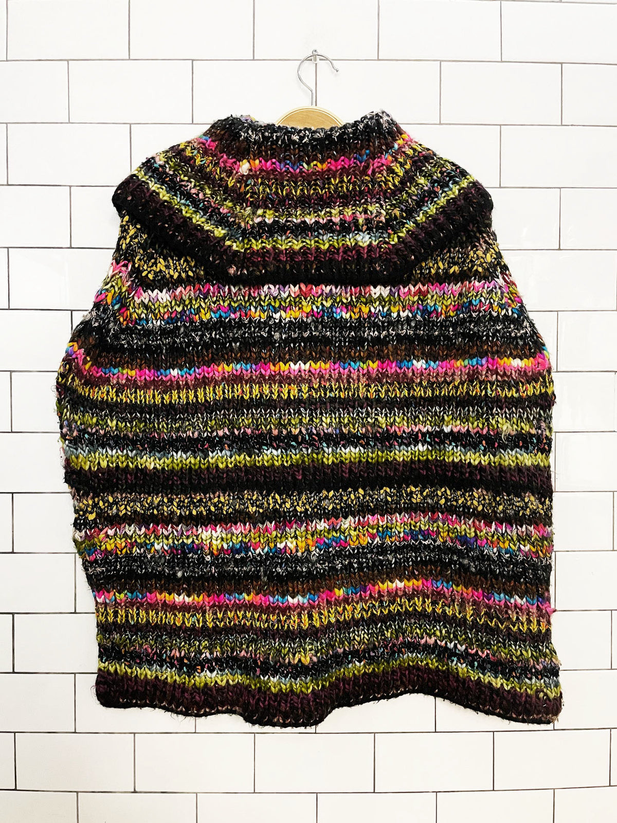 by anthropologie piera wool-blend knit turtleneck poncho