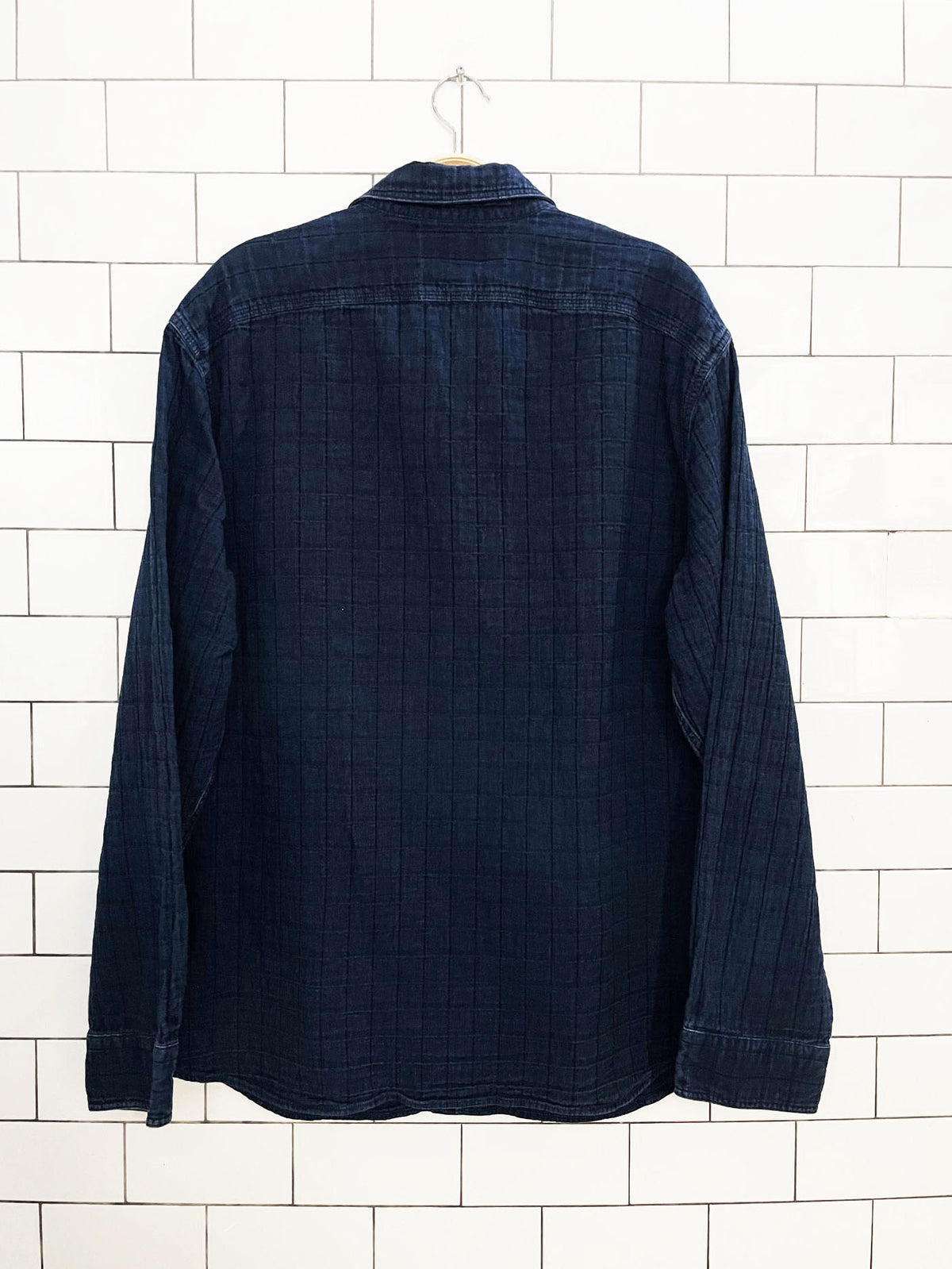 banana republic quilted denim full button shirt | standard fit