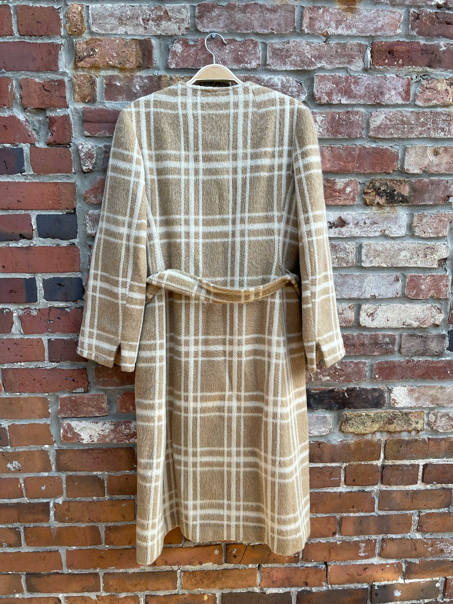 vintage simpsons wool windowpane belted coat