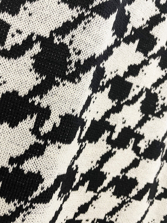 vintage st john wool houndstooth knit mini skirt | made in usa