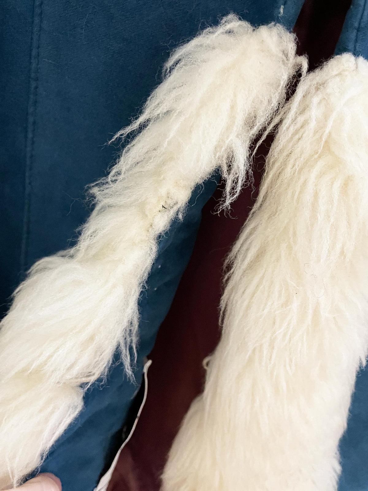 vintage 70s country pacer sheepskin trim velvet penny lane jacket