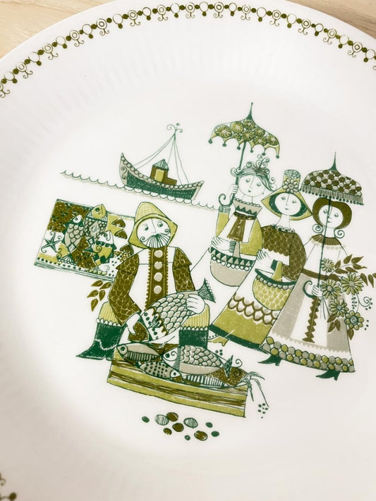 vintage figgjo flint norway scandinav folk dishes - good market thrift store