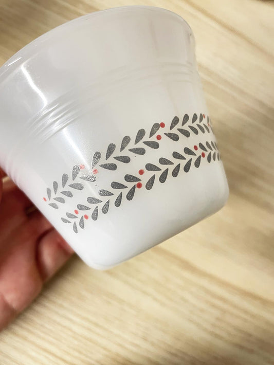 vintage milk glass wreath dish - good market thrift store