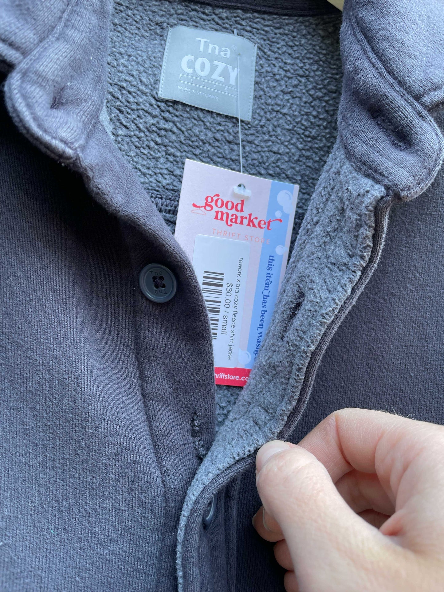 rework x tna cozy fleece shirt jacket