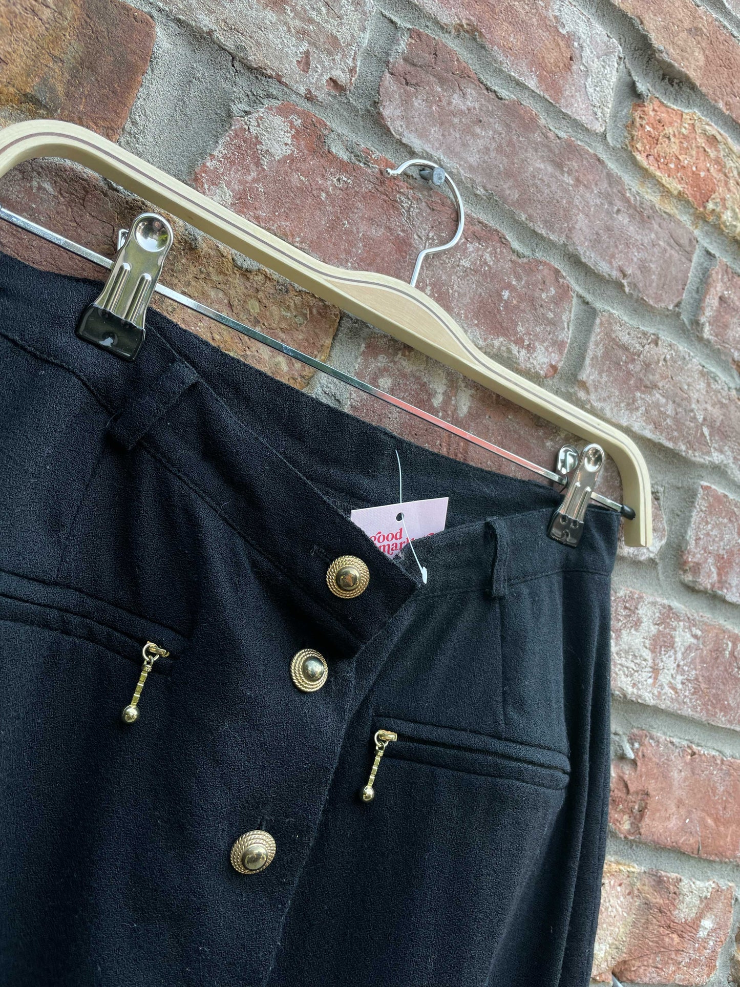 vintage braemar gold button wool midi skirt