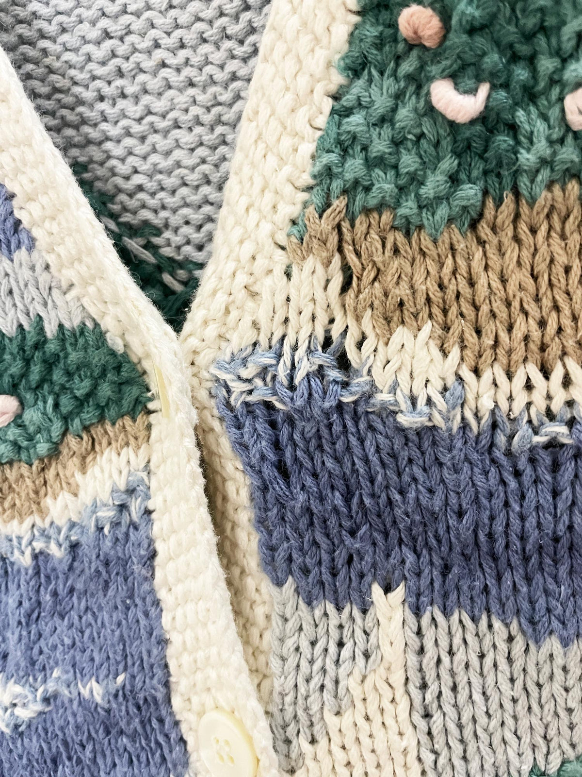 vintage northern isles ramie-blend hand-knit sailboat lighthouse vest