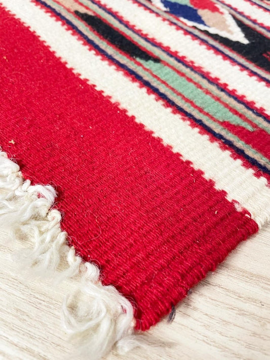 vintage 70s kilim wool rug / runner / wall hanging - good market thrift store