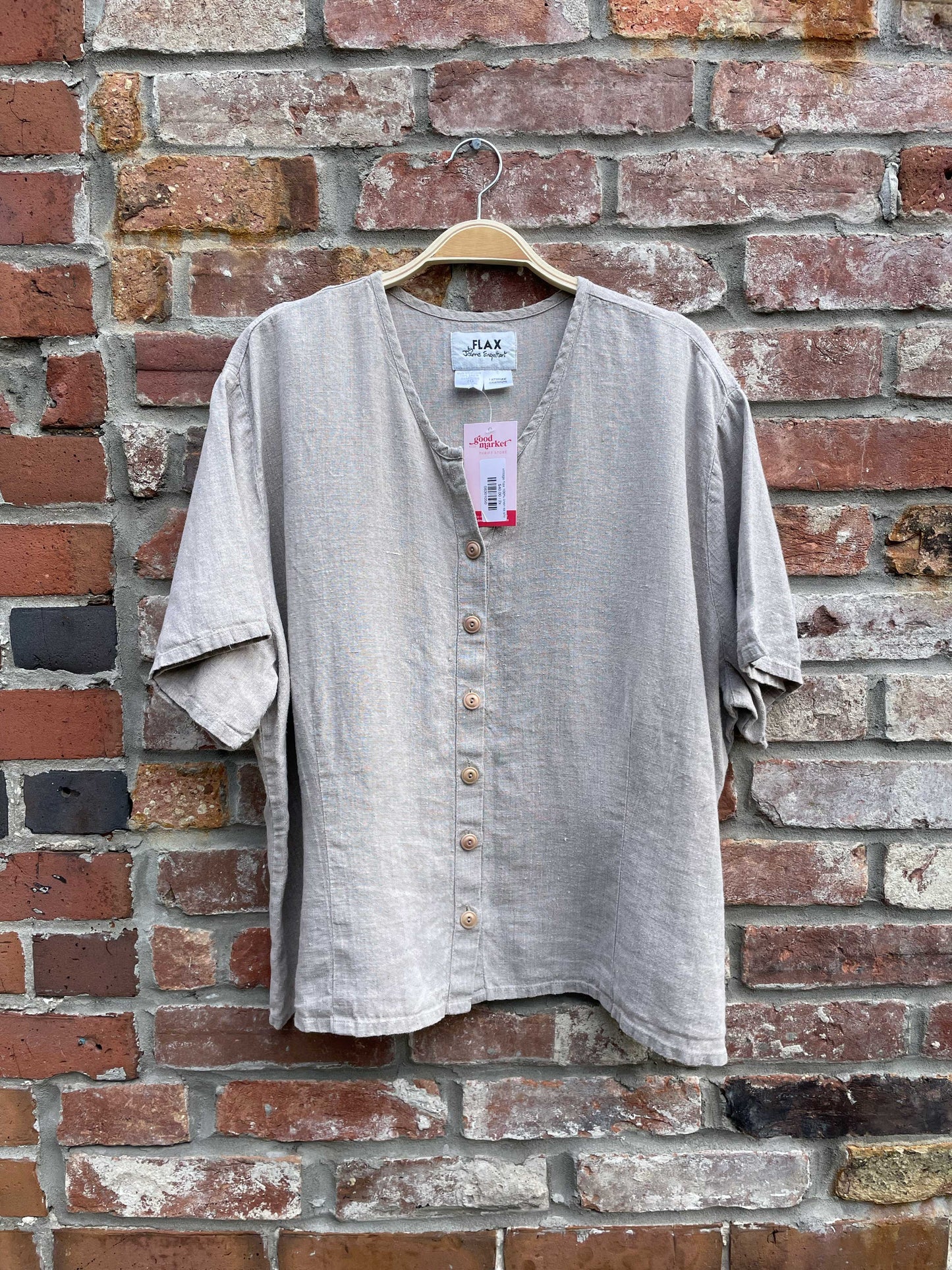 vintage flax 100% linen ss shirt