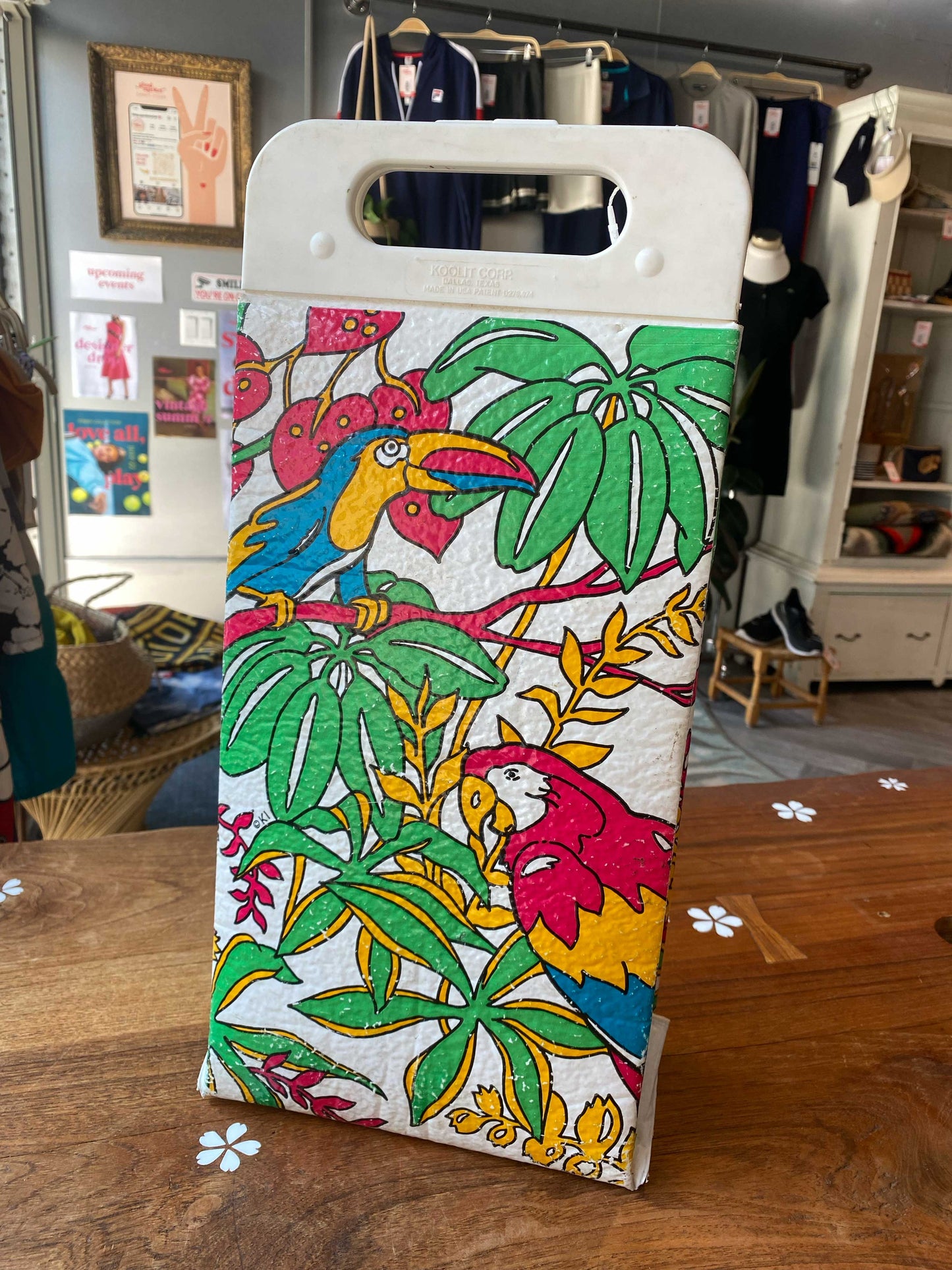 vintage koolit tropical parrots beach cooler bag