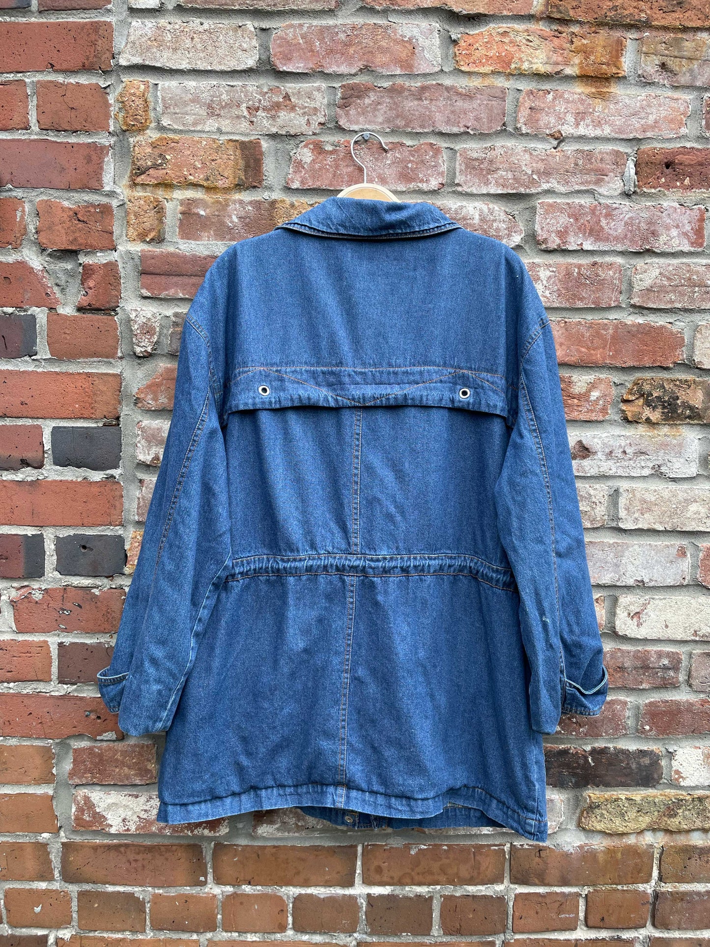 vintage 90s EMI drawstring denim jacket