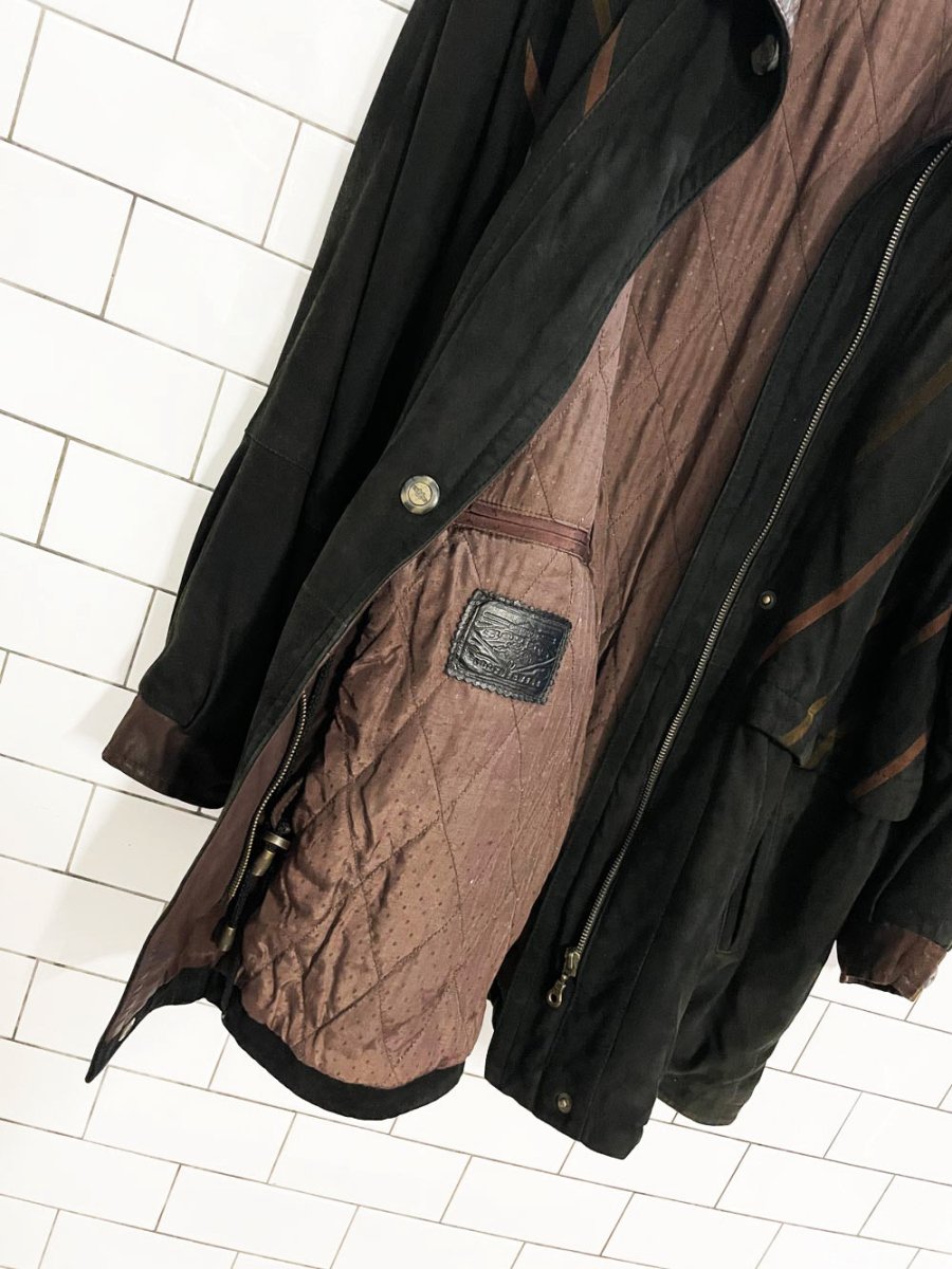 vintage 90s banjara lamb suede drawstring leather coat - good market thrift store