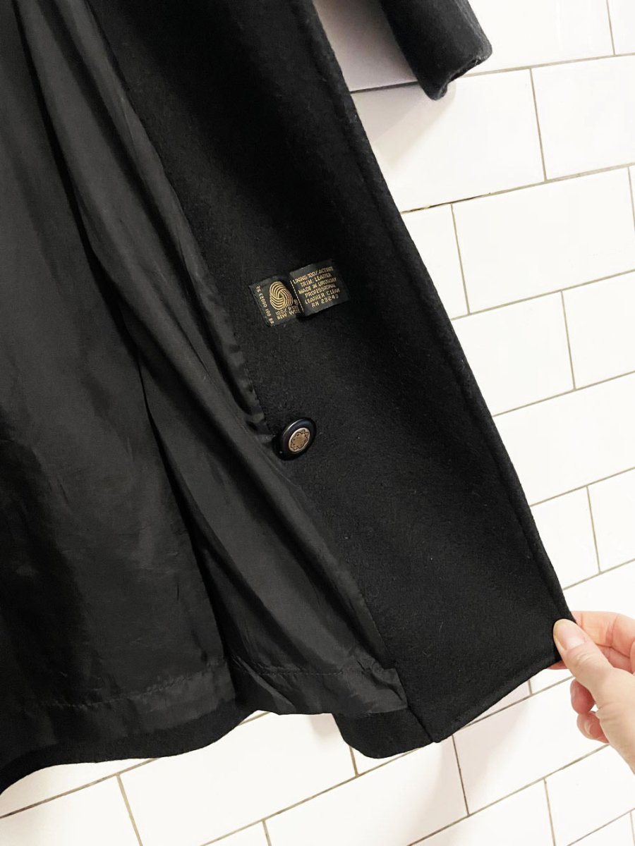 vintage david benjamin 100% wool suede collar double breasted overcoat - good market thrift store