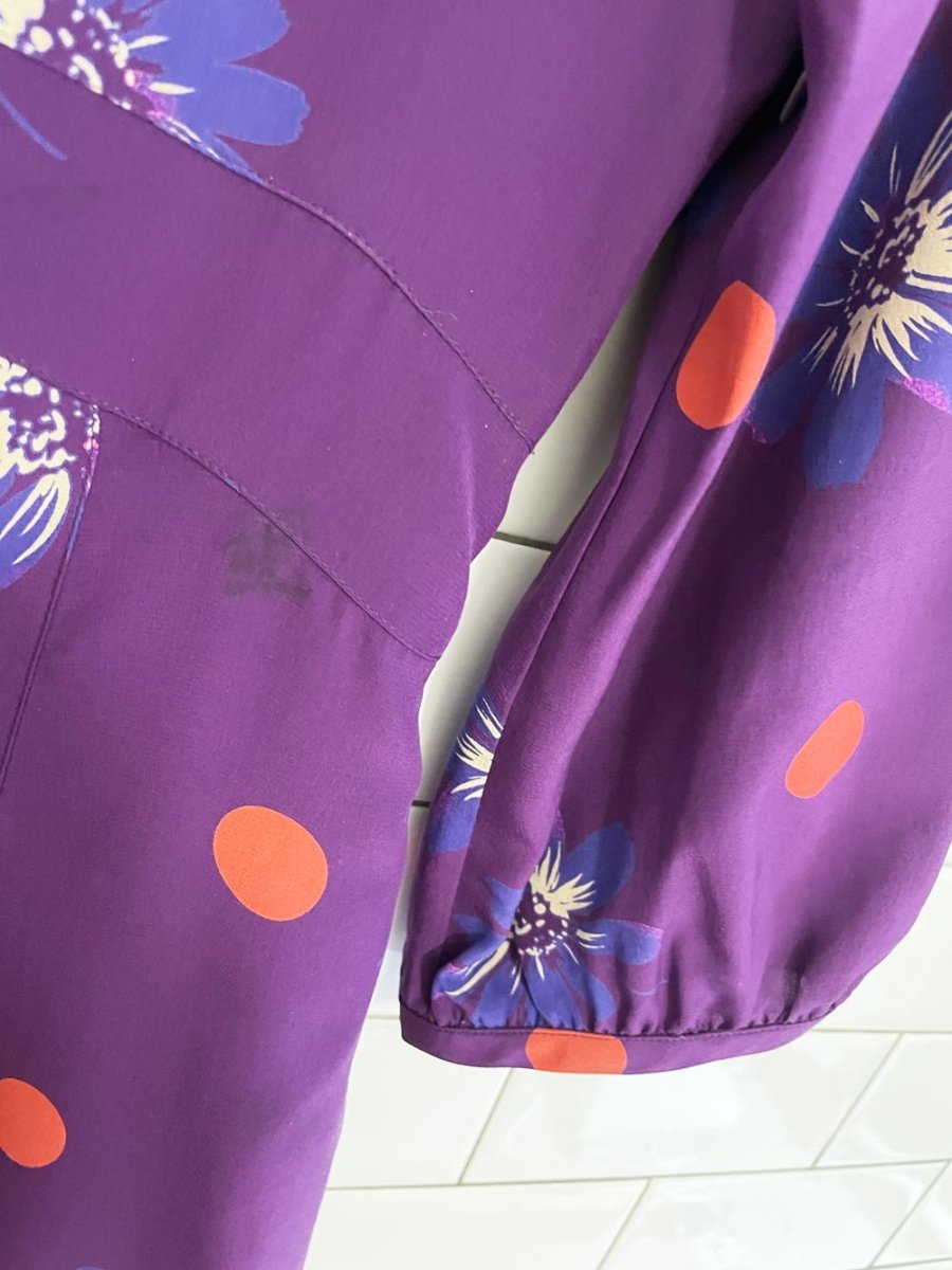 juicy couture 100% silk floral polka dot mini dress - good market thrift store