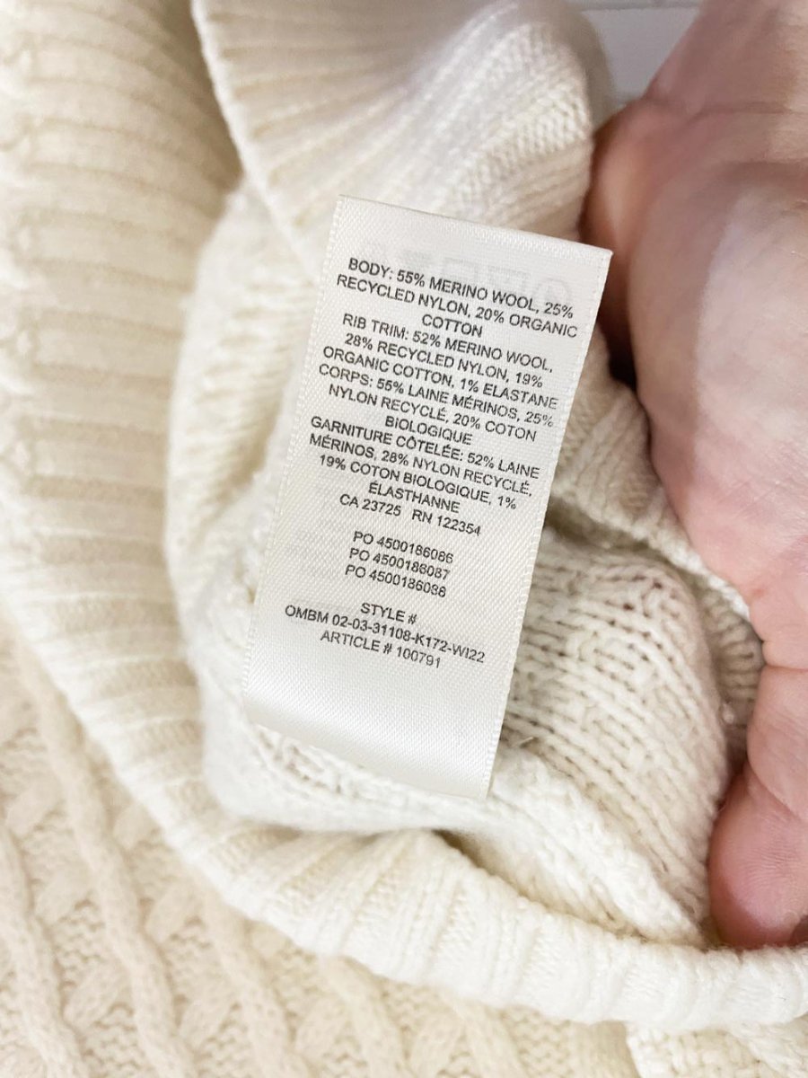 sunday best peggy merino wool - organic cotton cable knit oversized sweater | aritzia - good market thrift store