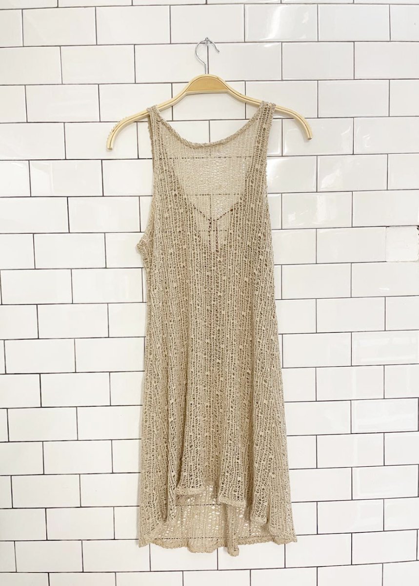 vintage 90s stretch crochet beach dress - good market thrift store