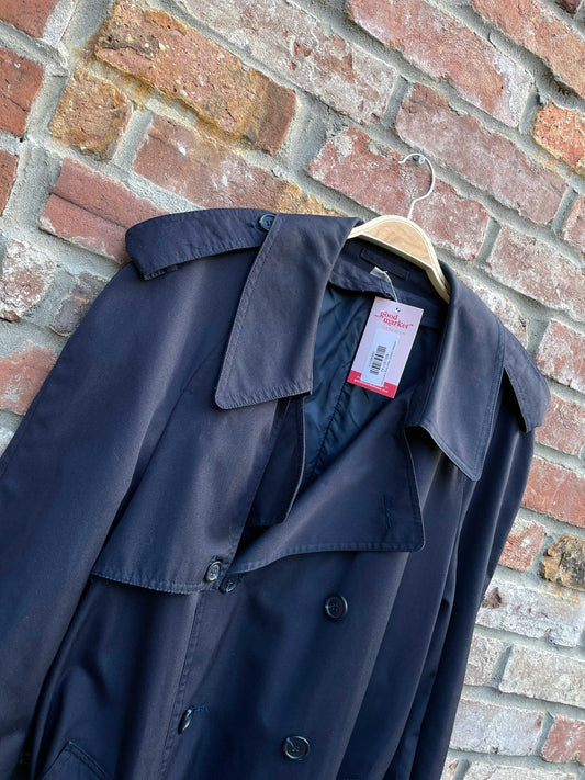 vintage classic navy long trench coat